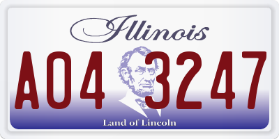 IL license plate A043247