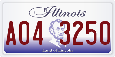 IL license plate A043250