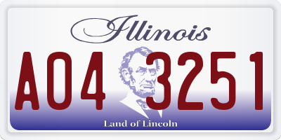 IL license plate A043251