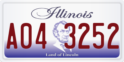 IL license plate A043252
