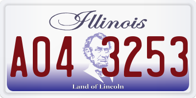 IL license plate A043253
