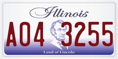 IL license plate A043255