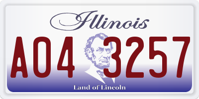 IL license plate A043257