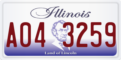 IL license plate A043259
