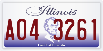IL license plate A043261