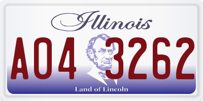 IL license plate A043262