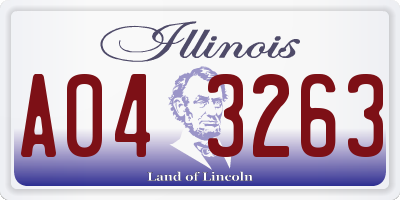 IL license plate A043263