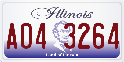 IL license plate A043264