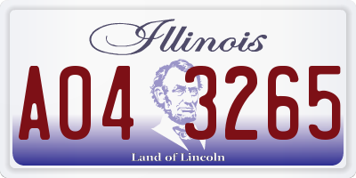 IL license plate A043265