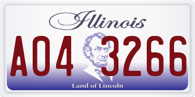 IL license plate A043266