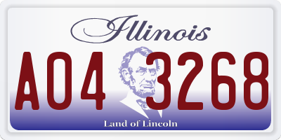 IL license plate A043268