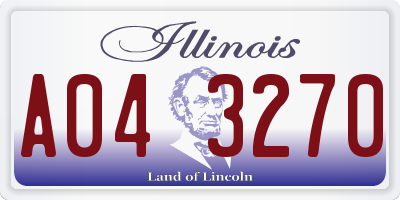 IL license plate A043270
