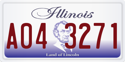 IL license plate A043271