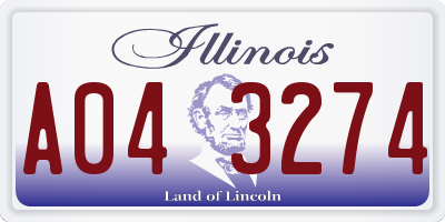 IL license plate A043274