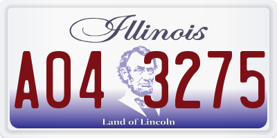 IL license plate A043275