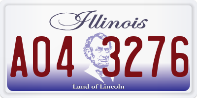 IL license plate A043276