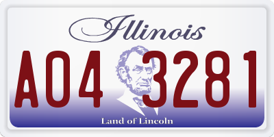 IL license plate A043281