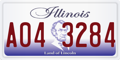 IL license plate A043284