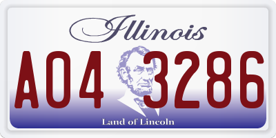 IL license plate A043286