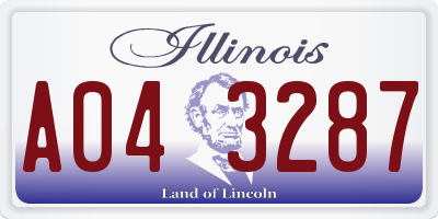 IL license plate A043287