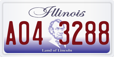 IL license plate A043288