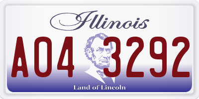 IL license plate A043292