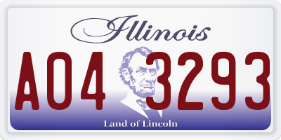 IL license plate A043293