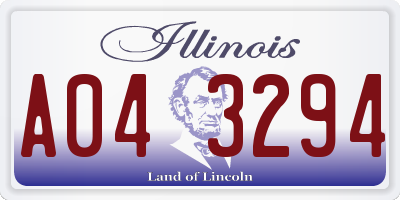 IL license plate A043294