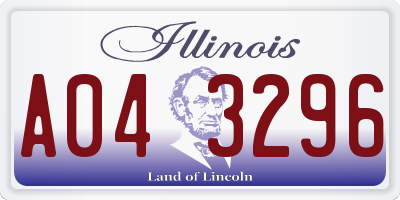 IL license plate A043296