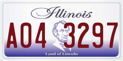 IL license plate A043297