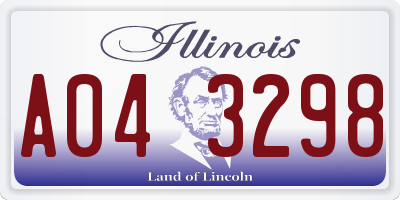 IL license plate A043298