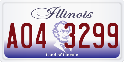 IL license plate A043299
