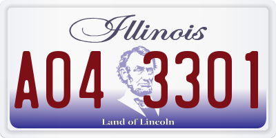 IL license plate A043301