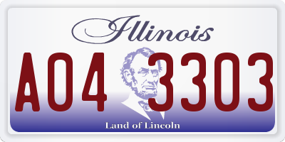 IL license plate A043303