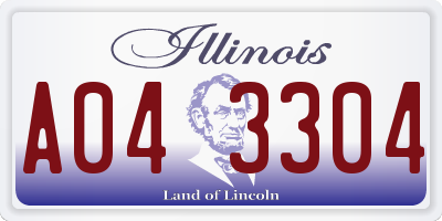 IL license plate A043304