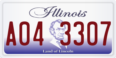 IL license plate A043307