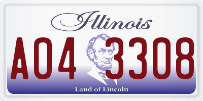 IL license plate A043308