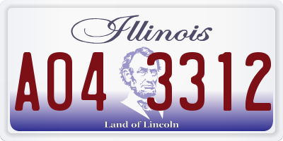 IL license plate A043312