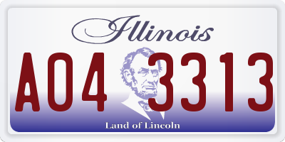 IL license plate A043313