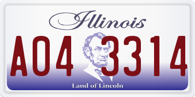 IL license plate A043314