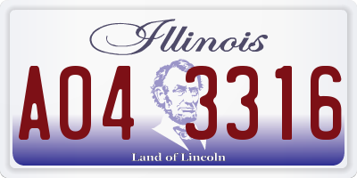 IL license plate A043316