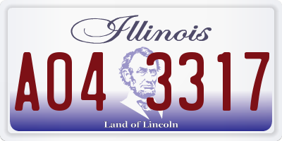 IL license plate A043317