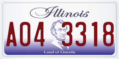 IL license plate A043318