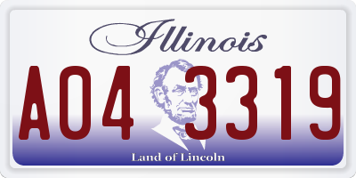 IL license plate A043319