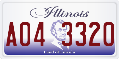 IL license plate A043320