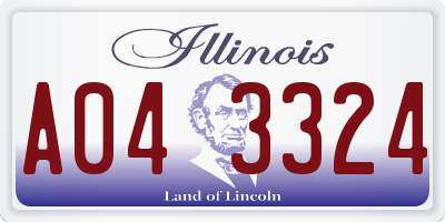 IL license plate A043324