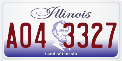 IL license plate A043327