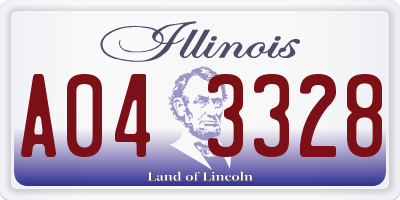 IL license plate A043328