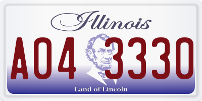 IL license plate A043330