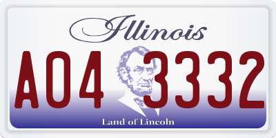 IL license plate A043332